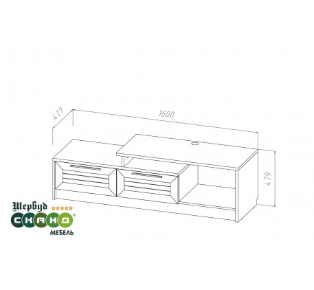Двухъярусная кровать Шервуд КШ 2-2 с лестницей с ящиками, спальные места 190х80 см